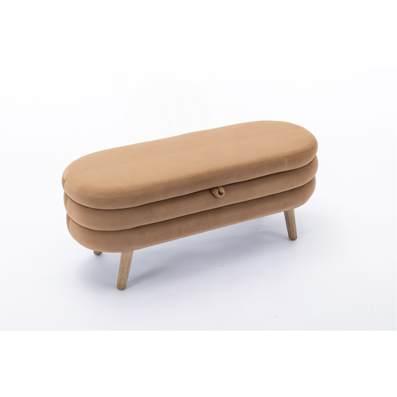 Noelany Upholstered Storage Bench, Coffee Velvet