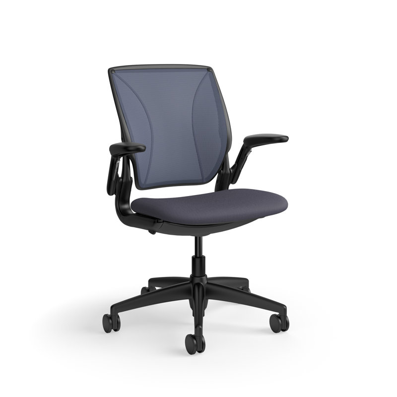 Fauteuil de travail ergonomique avec dossier Caraway World ML et siège rembourré Corde 4, Bleu/gris moyen, Noir