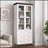 White MDF Tall Kitchen Pantry Cabinet with Glass Doors and Adjustable Shelves, Freestanding Storage for Modern Homes