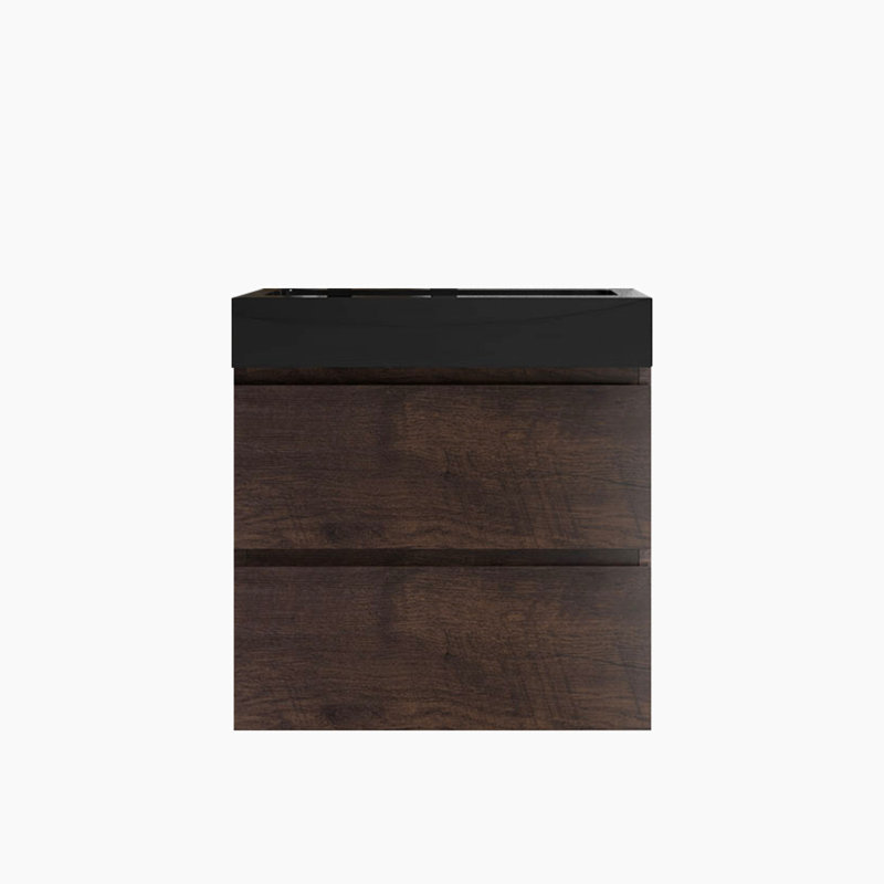 Meuble-lavabo mural simple 24 po avec plateau Audreyna, Noir