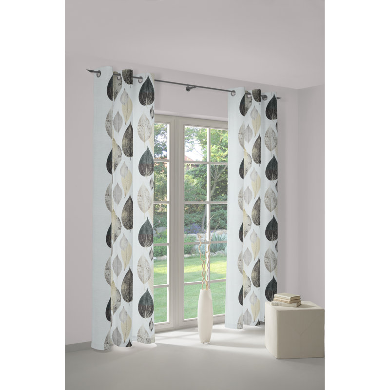 Rajesh Blackout Single Curtain Panel, Grey, 220cm H x 145cm W