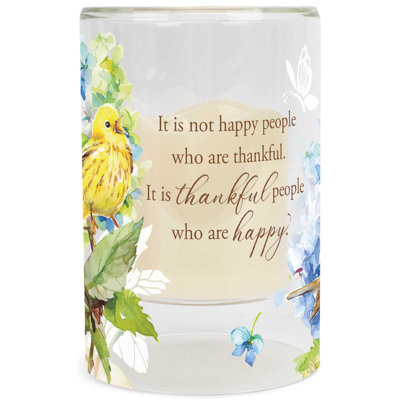 5.7'' H Glass Tabletop Pillar with Candle Included
