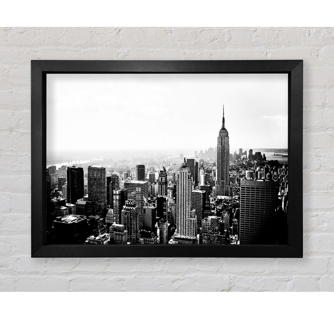 New York Empire State Skyline B N W - Einzelne Bilderrahmen Kunstdrucke