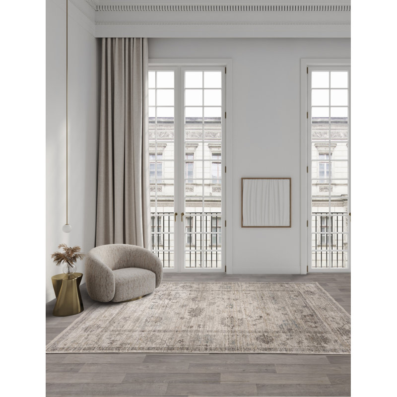 Chavonda Beige Area Rug, Rectangle 120 x 160cm