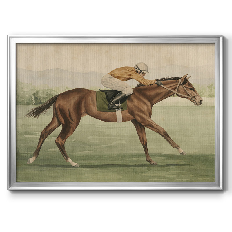 Équitation rétro II, H 30 po x l 44 po x P 1,5 po, Argent