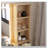 43.5" Fluted Makeup Vanity Desk with Mirror and Lights, Modern Glass Top Vanity Table with 10 Drawers & 2 Transparent Glass Cabinets, Dressing Table Set with Stool-1622848340