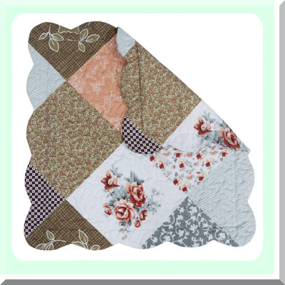 Floral Patchwork Microfiber Pillowcase - Decorative Couch Cover