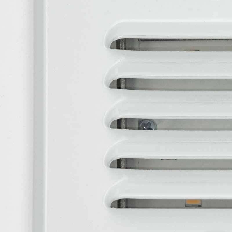 Satin White Dimmable LED Step Light with Louvered Face