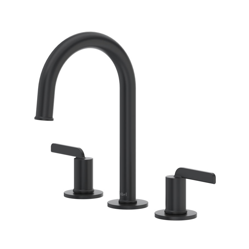 Robinet de lavabo surdimensionné avec bec en U Authentica, Noir, noir, noir, noir
