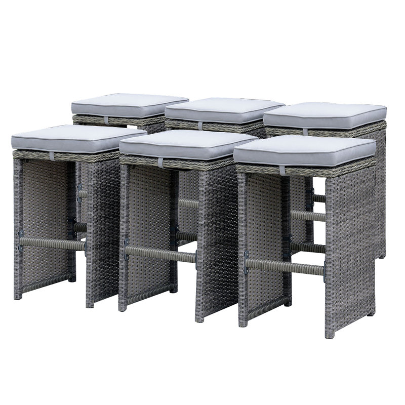 Tabouret de bar de patio 26" avec coussin Darleen