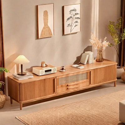 Retro style design sense solid wood TV cabinet
