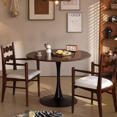 Round Table, Modern Dining Table, Dining Table, MDF Top and Steel Base Tulip Round Kitchen Table, Kitchen Table, Mid Century Coffee Table for Living R