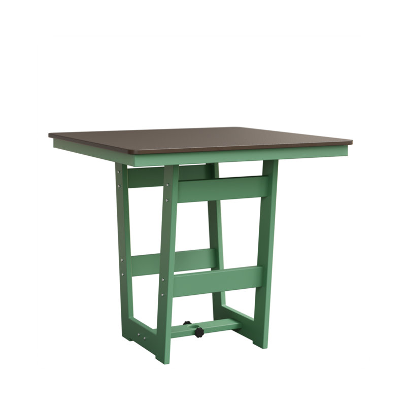 Berlin Gardens Hudson 40″ Square Bar Table, Hammered Top Bronze, Mint
