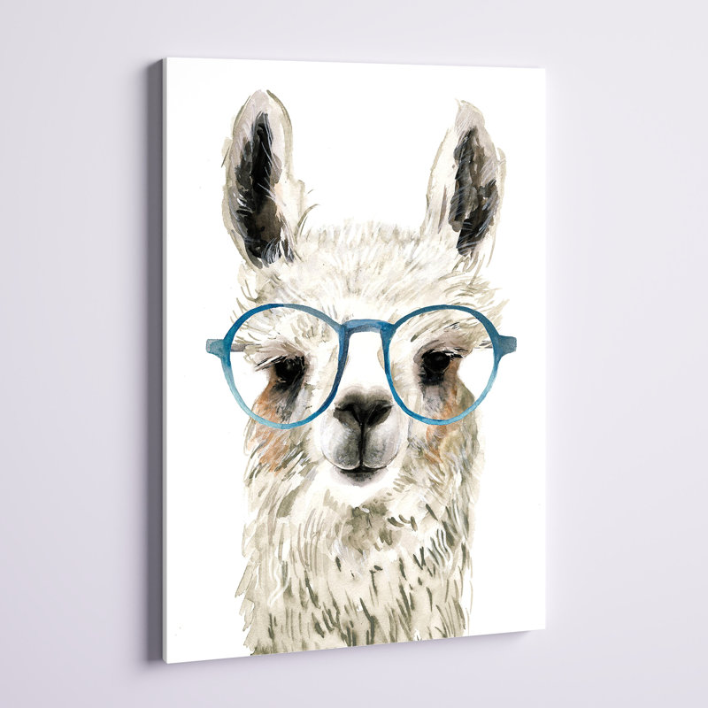 Hip Llama II par Victoria Borges - reproduction d'art, Toile tendue, Pas de tapis, H 26 po x l 18 po x 1,5 po