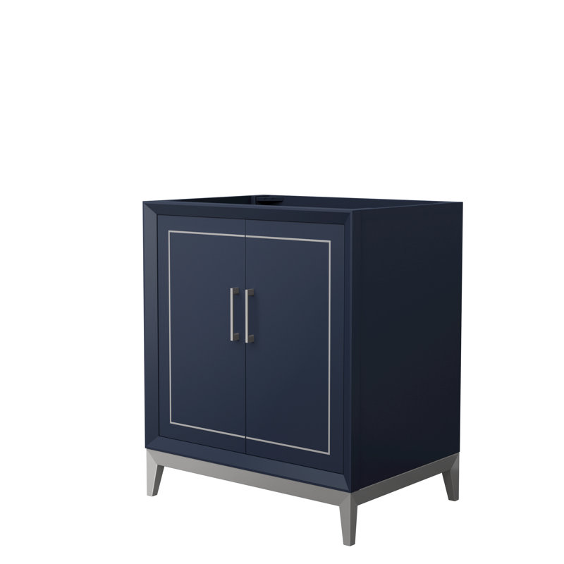 Base de meuble-lavabo simple 29,5 po Marlena seulement, Bleu foncé