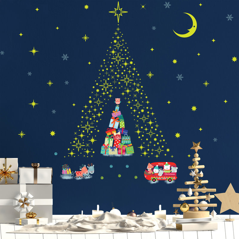 Adhésif décoratif étoiles de Noël et renne Glow