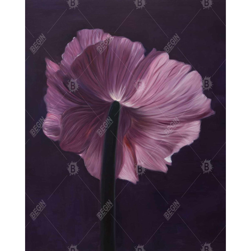 Pétales mauves - Toile romantique encadrée mauve