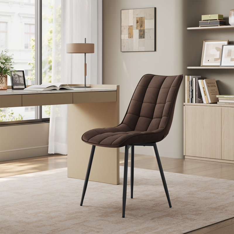 Vassar 46.5cm H Upholstered Side Chair, Dark Brown