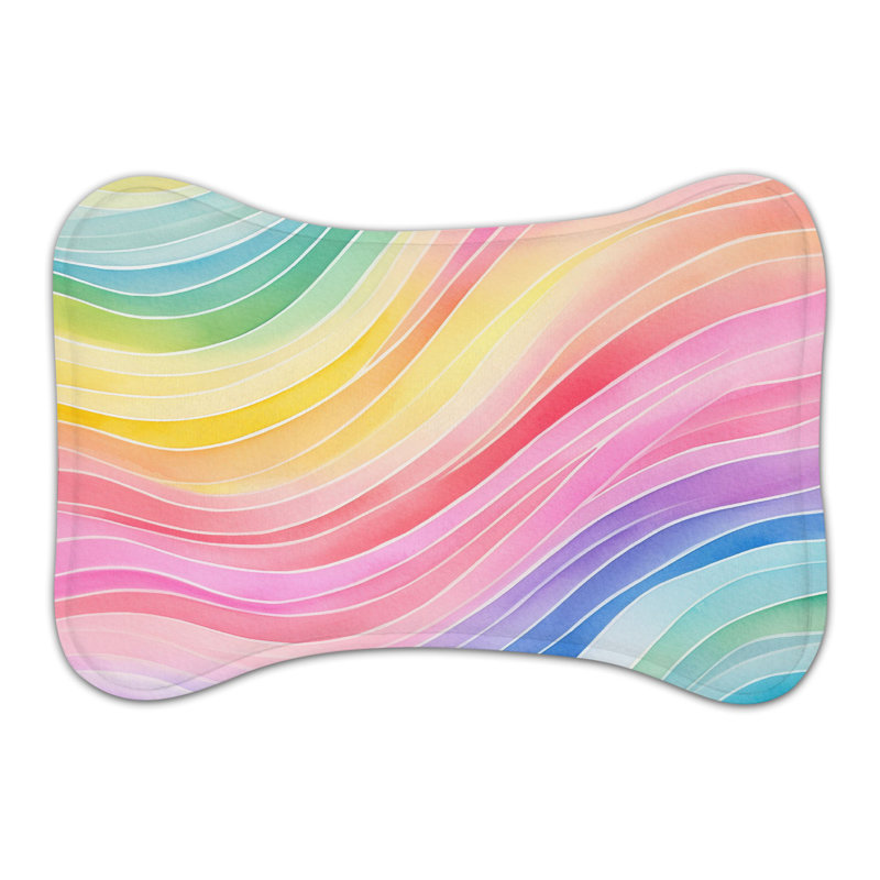 Colourful Washes - 1 Piece Bone Shape Feeding Mat, Small (14")