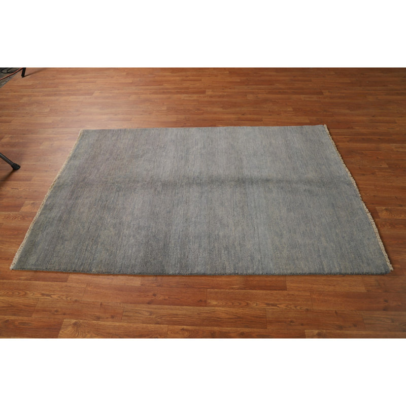 Handmade Grey Gabbeh Modern Rug 4x6