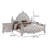 Moni King Bed, White Button Tufted Traditional Upholstery, Solid Wood-100547213-100547216