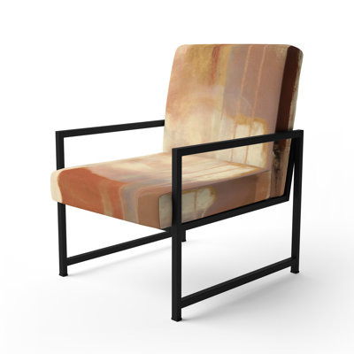 Chocolate Brown Elementary IV - Upholstered Contemporary Arm Chair, Modern Abstract Accent Chair