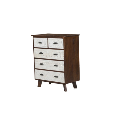 Seda Solid Wood 75 cm W Chest of 5 Drawers