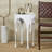 Aluminum Metal Melting Drip Side End Accent Table with Glass Tabletop-1671211549