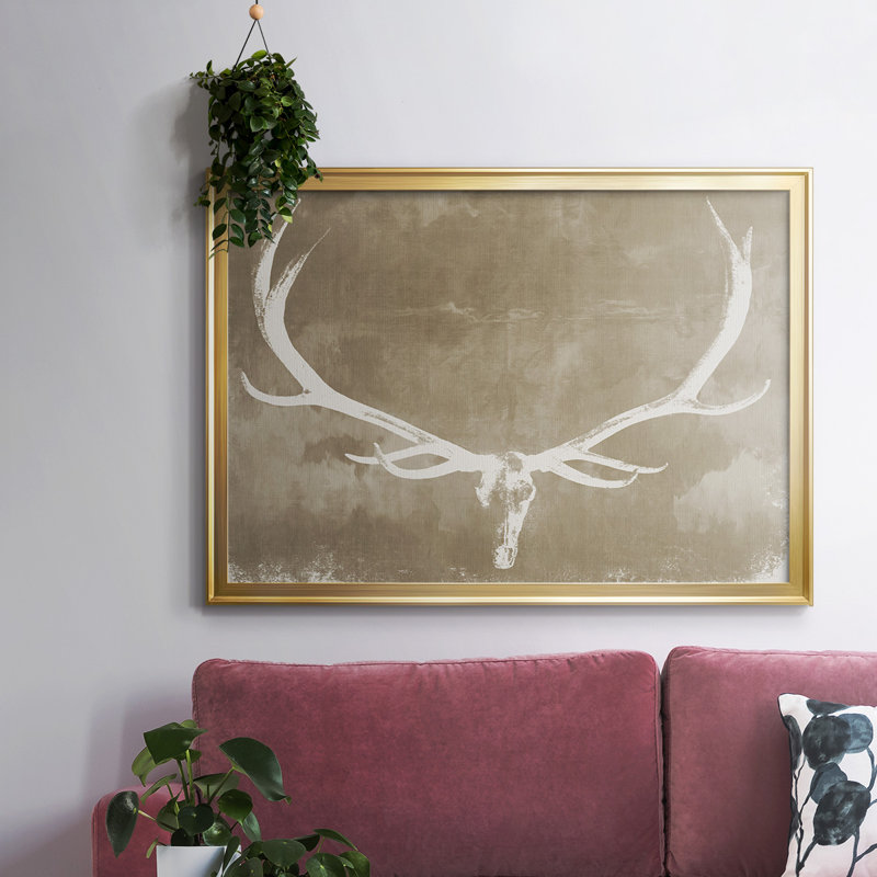 Crâne occidental, reproduction sur toile, Or, H 30 po x l 44 po x P 1,5 po