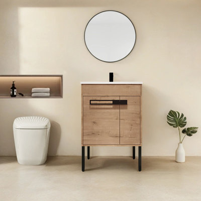 Ensemble de meuble-lavabo simple 24,04 po avec plateau en céramique Keyvan