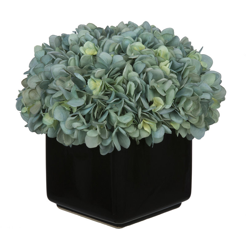 Arrangement d'hortensia bleu sarcelle Real Touch, Bleu sarcelle