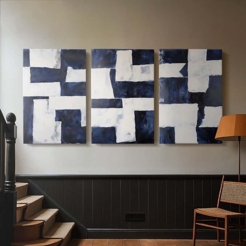 ABSTRACT Series DCCCxxxx - Toile tendue sur mesure - 3 pièces, H 12 po x l 24 po