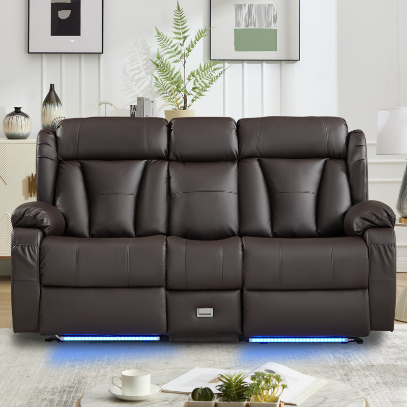 Canapé inclinable électrique inclinable électrique Zero Wall, PU - brun