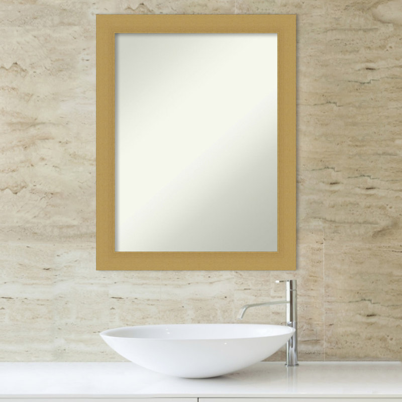 Miroir de salle de bain mural Grace, 27,5 po x 21,5 po, Or brossé