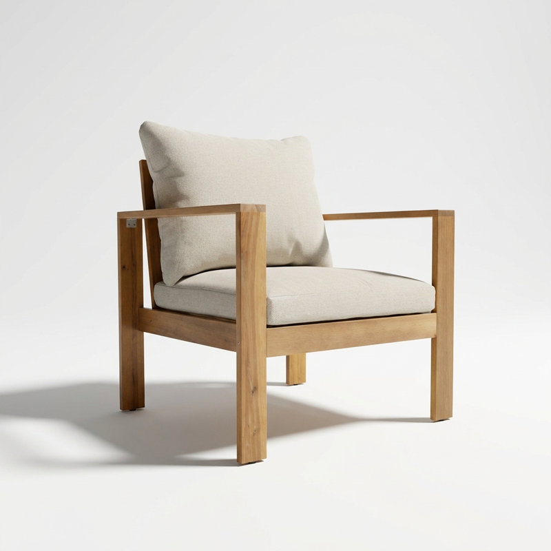 Chaise de patio d'extérieur simple avec coussins