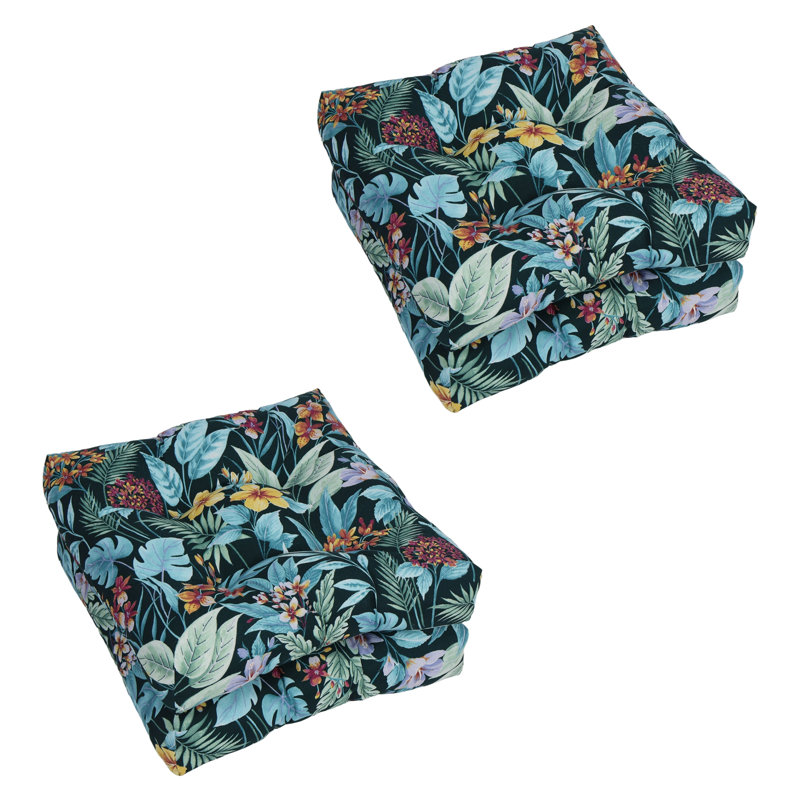 Outdoor 5'' Seat Cushion, Green/Black