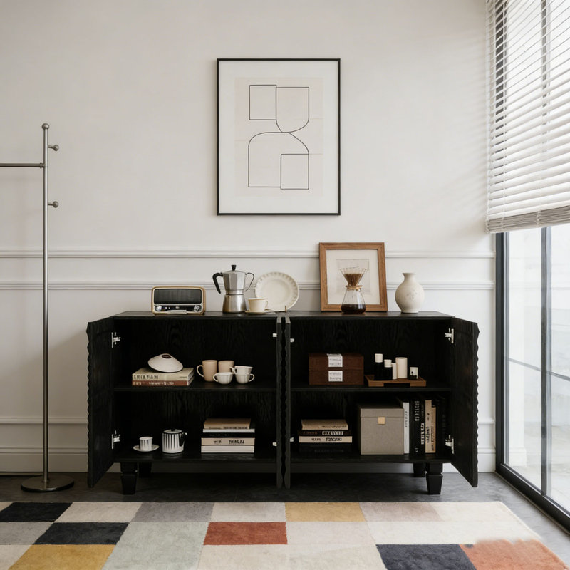 Buffet 59 po avec 4 portes Sunburst