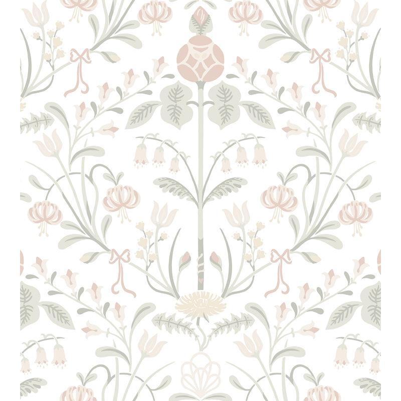 Huset I Solen Floral Wallpaper Roll, Powder Pink