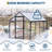 Walk-In Outdoor Aluminum Frame Polycarbonate Greenhouse with Roof Vent & Lockable Push Door for Garden or Backyard, 6x8 FT