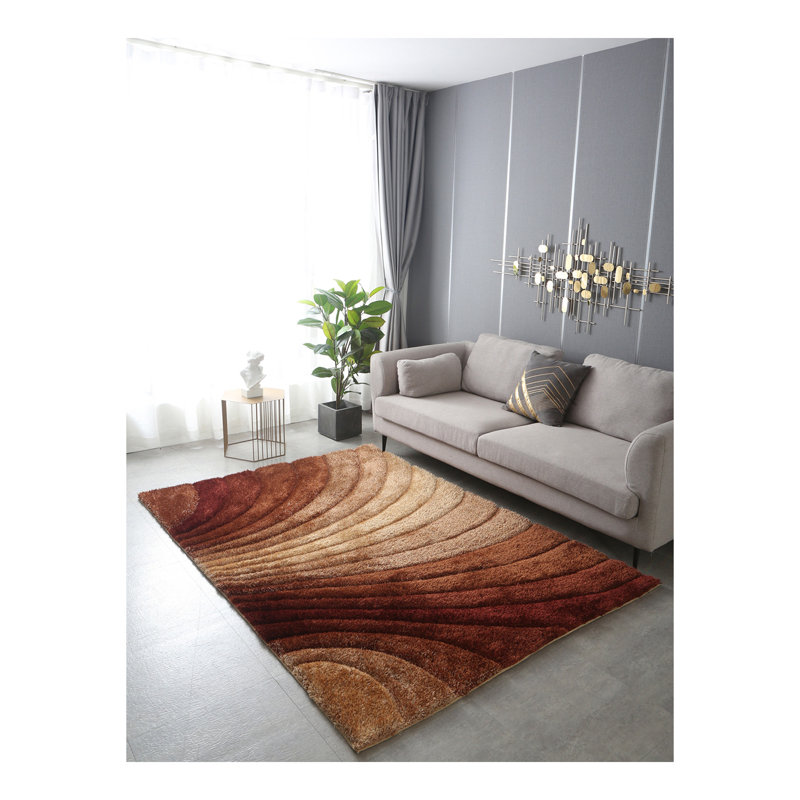 Tapis touffeté à la main «3D Shaggy», Rectangulaire 8 pi x 11 pi
