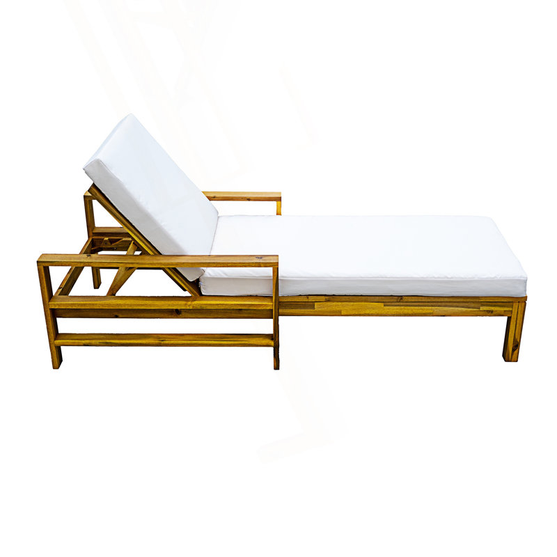 Adjustable Backrest Outdoor Lounge Chair, Beige