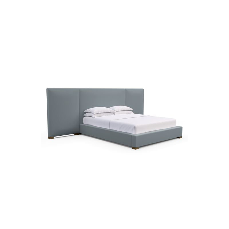 Prospect Upholstered Bed, Plush Velvet Blanc, King, Weathered