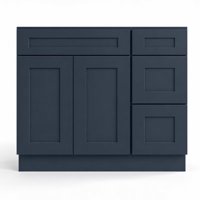 Armoire de meuble-lavabo 1800cabinets bleu marine seulement, portes et tiroirs à fermeture en douceur, disponible en l 30 po, l 33 po et l 36 po