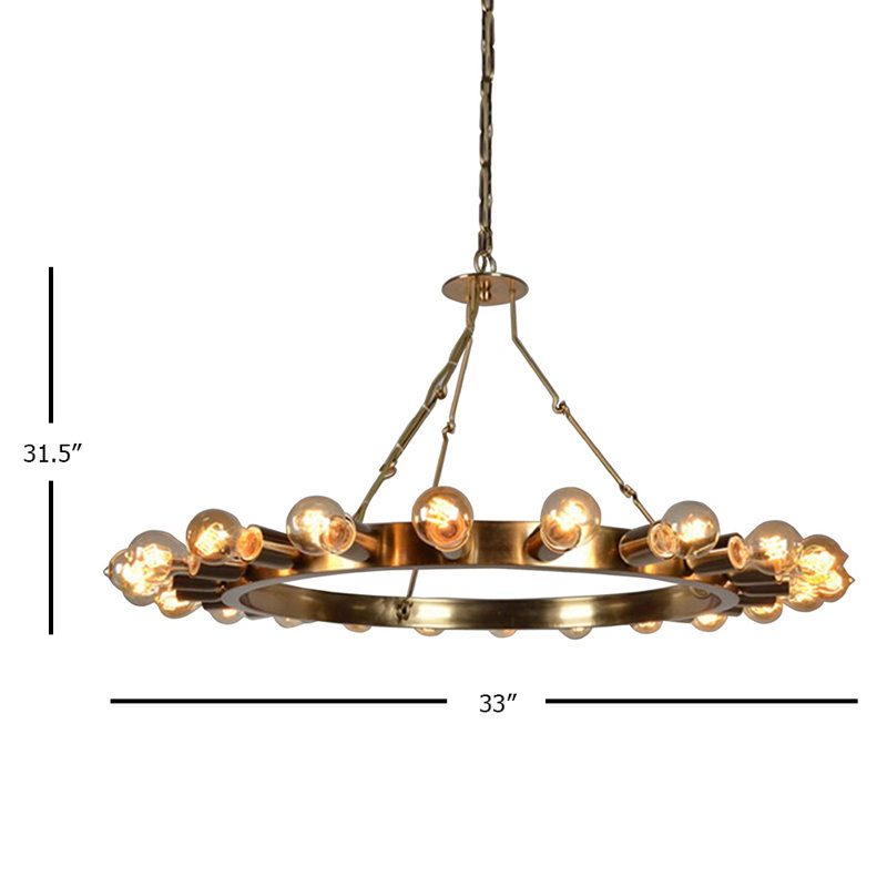 Lustre 22 lumières au fini laiton