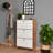 Stylish Shoe Cabinet with 3 Doors, Atlantic Pine & White, 27.6 x 27.6 x 10.2 inches | 100% Melamine Coated Chipboard, Easy Assembly with Minifix System | Perfect for Organizing Footwear in Modern Spaces