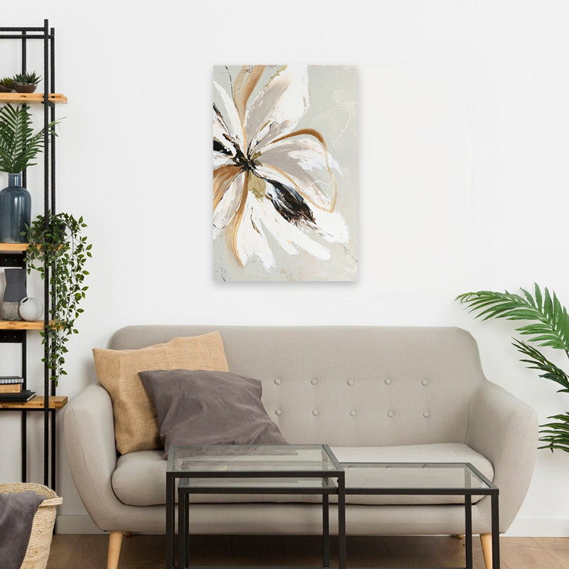 Cornelia - art floral noir et blanc, H 24 po x l 16 po