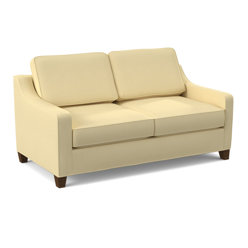 Clark 74" Square Arm Sofa with Reversible Cushions, Montana Walnut, Dillon Buff