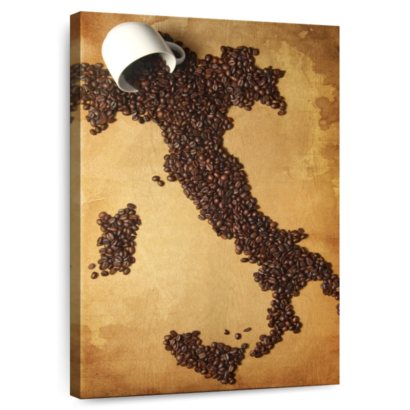 Yarlin Italian Coffee Map, 45" H x 30" W