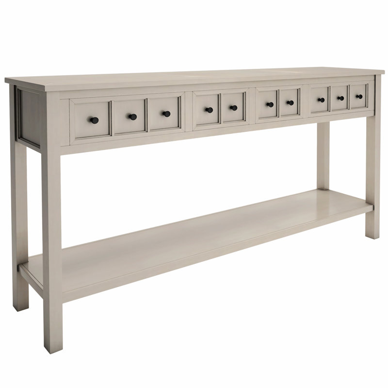 Console en bois massif Annelotte, Gris délavé