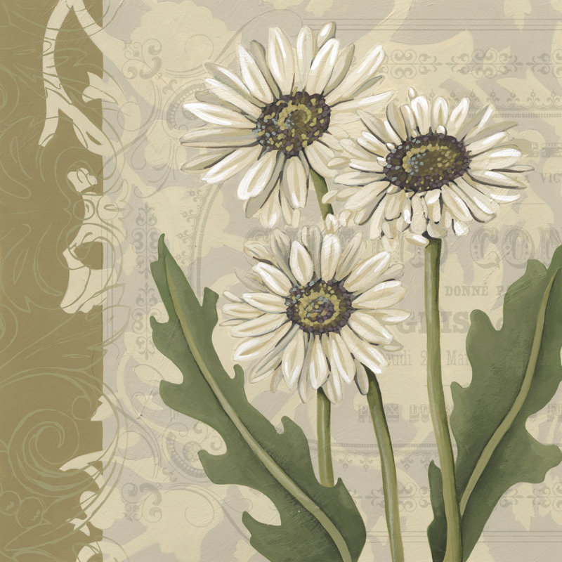 «Paris Daisy I», peinture sur toile, H 36 po x l 36 po, Toile tendue